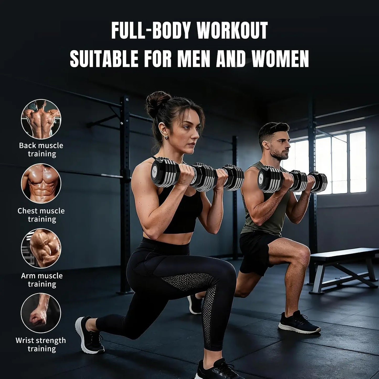 22/33 lbs Pair/Single Adjustable Dumbbells Set,Premium Quick Adjust, 10 in 1 Adjustable Dumbbell Set for Men and, Custom