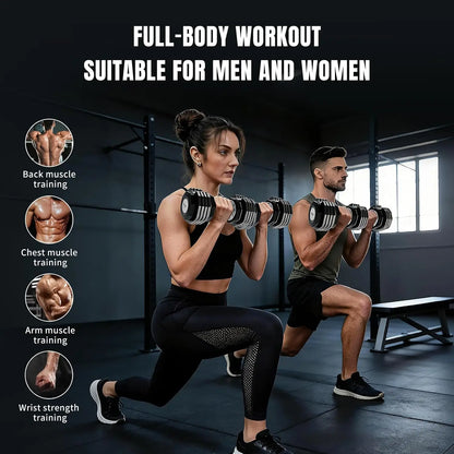 22/33 lbs Pair/Single Adjustable Dumbbells Set,Premium Quick Adjust, 10 in 1 Adjustable Dumbbell Set for Men and, Custom