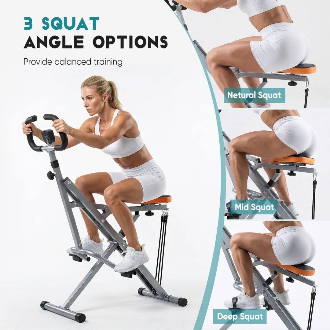 Home Squat Machine, A 330-pound Weight-bearing Lower Body Exercise Equipment With Adjustable Resistance, Foldable Fitness Machine