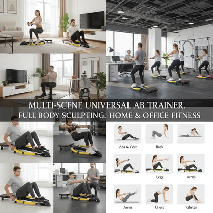 Dragonfly Ab Machine for Home Gym, Yellow Full Body Workout Equipment with Smart LCD Display & 3 Resistance Levels, 330 lbs Capacity Ab Cruncher Machine for Men Women Fitness
