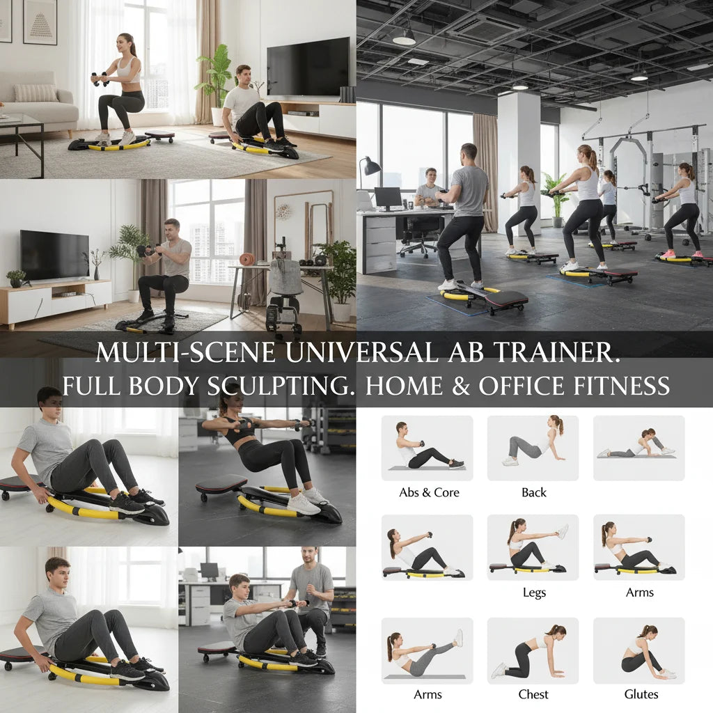 Dragonfly Ab Machine for Home Gym, Yellow Full Body Workout Equipment with Smart LCD Display & 3 Resistance Levels, 330 lbs Capacity Ab Cruncher Machine for Men Women Fitness