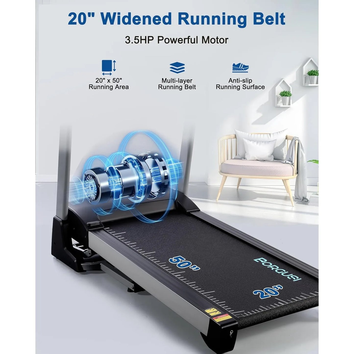 Foldable Treadmill,Auto Incline & Heavy Duty & Wide Belt,Home Workout, Custom