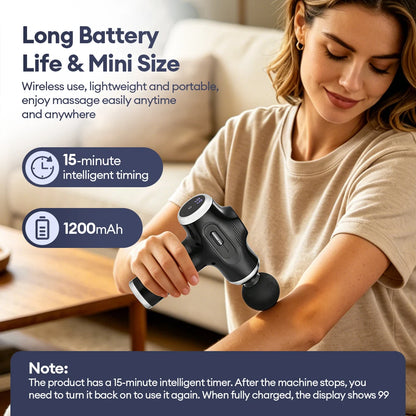 Mini 6-Heads Fascia Gun 38 Level High Frequency Vibration Body Massage Gun Muscle Relaxation Shoulde Waist Back Leg Arm Massager