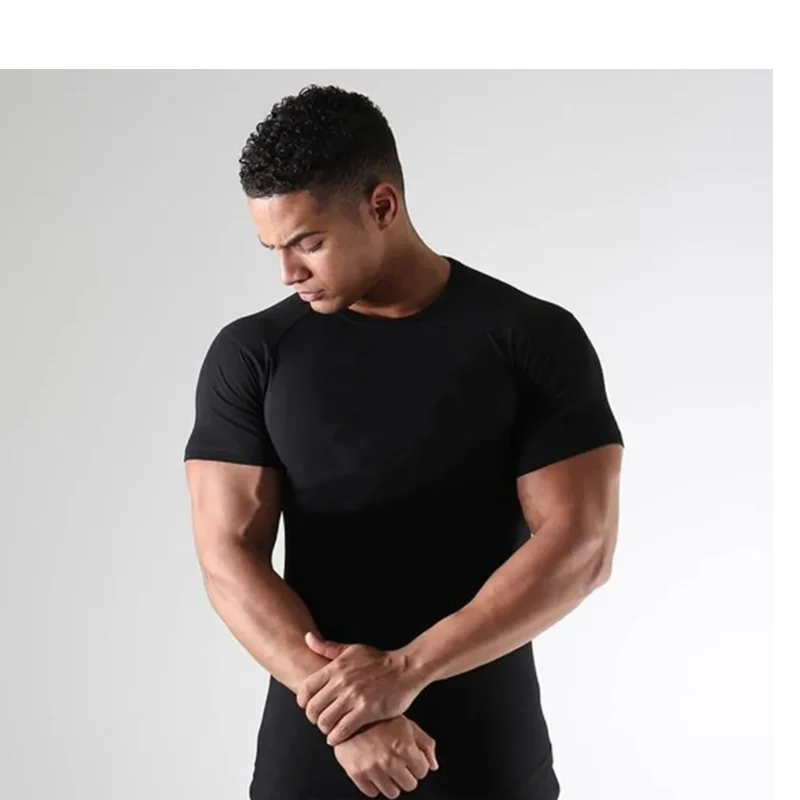 Men's Compression T-Shirt Summer Sportswear Running T shirt Elastic Quick Dry Sport Tops Tee Athletic Gym Workout T Shirts Men