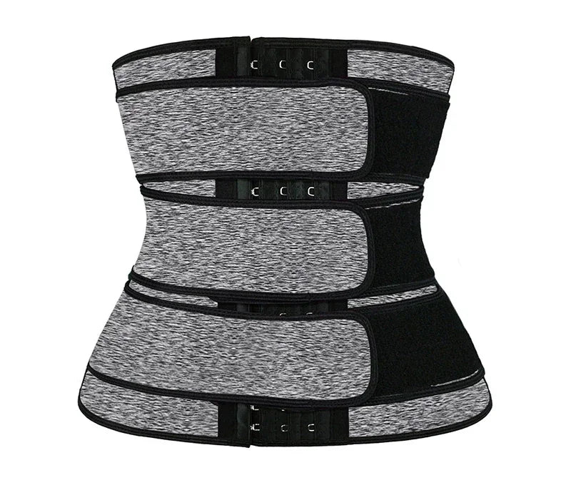 Women Waist Trimmer Triple Belts Waist Trainer Shapewear Tummy Control Slimming Fat Burning Body Shaper Compression Sheath Belts