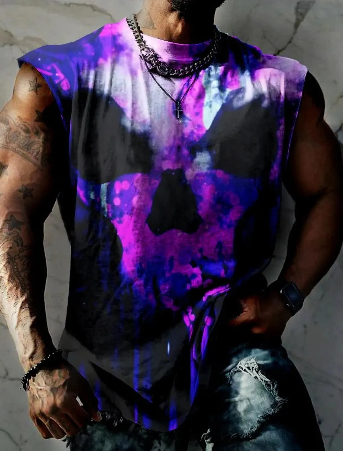 Men's Fitness Clothing 3D Phoenix Printed Sleeveless Shirt Running Sports Undershirt Mens Quick-Drying Bodybuilding Bottom Shirt
