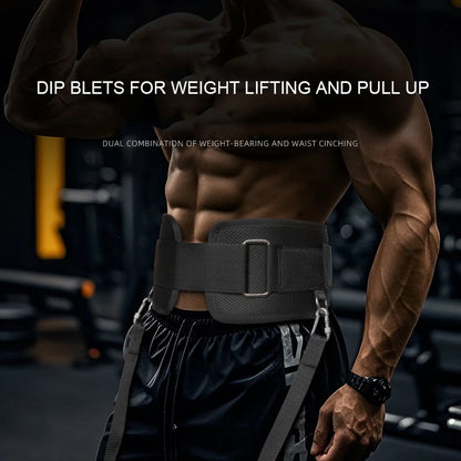 Fitness Adjustable EVA Pull-Up Dip Belt Barbell Dumbbell Weighlifting Belts Gym Squat Powerlifting Belt Back Brace