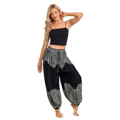 Boho Yoga Pants Women Hippie Harem Printed Dyeing High Waisted Wear Pantalone De Mujer Cintura Alta Calca Feminina Beach
