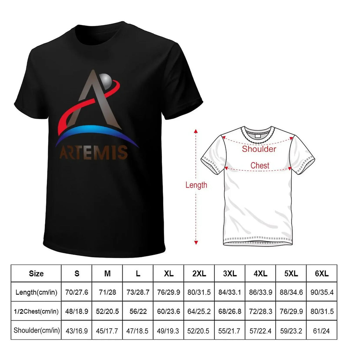 Artemis program T-Shirt anime korean fashion sublime clothing for men
