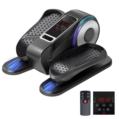 Under Desk Elliptical Machine Portable Mini Leg Exerciser Fully Assembled Quiet Electric Seated Pedal with Remote Control and LCD Display 12 Manual and Automatic Modes for Teens Seniors and Adults