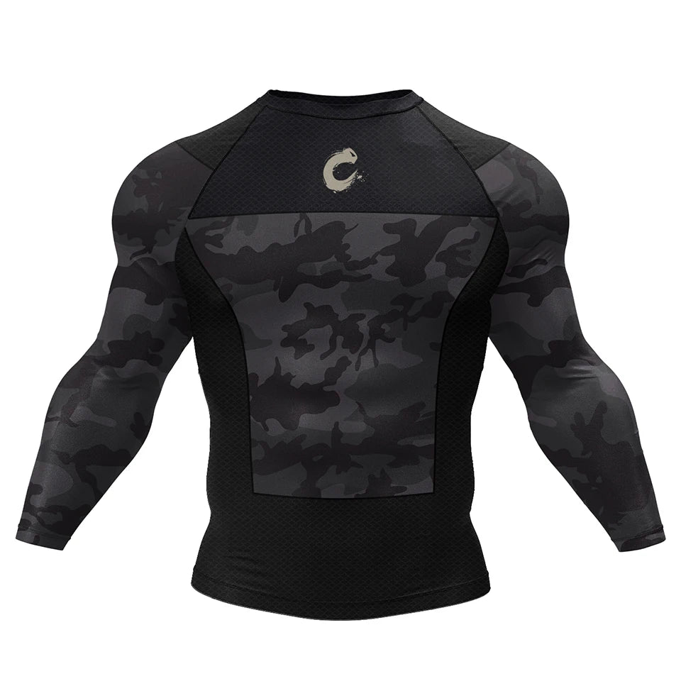 Bjj Rash Guards Mens Jiu Jitsu MMA T-shirt Rashguard No Gi Long Sleeve Men Boxing Running Training T-shirts Strech Sport Tees