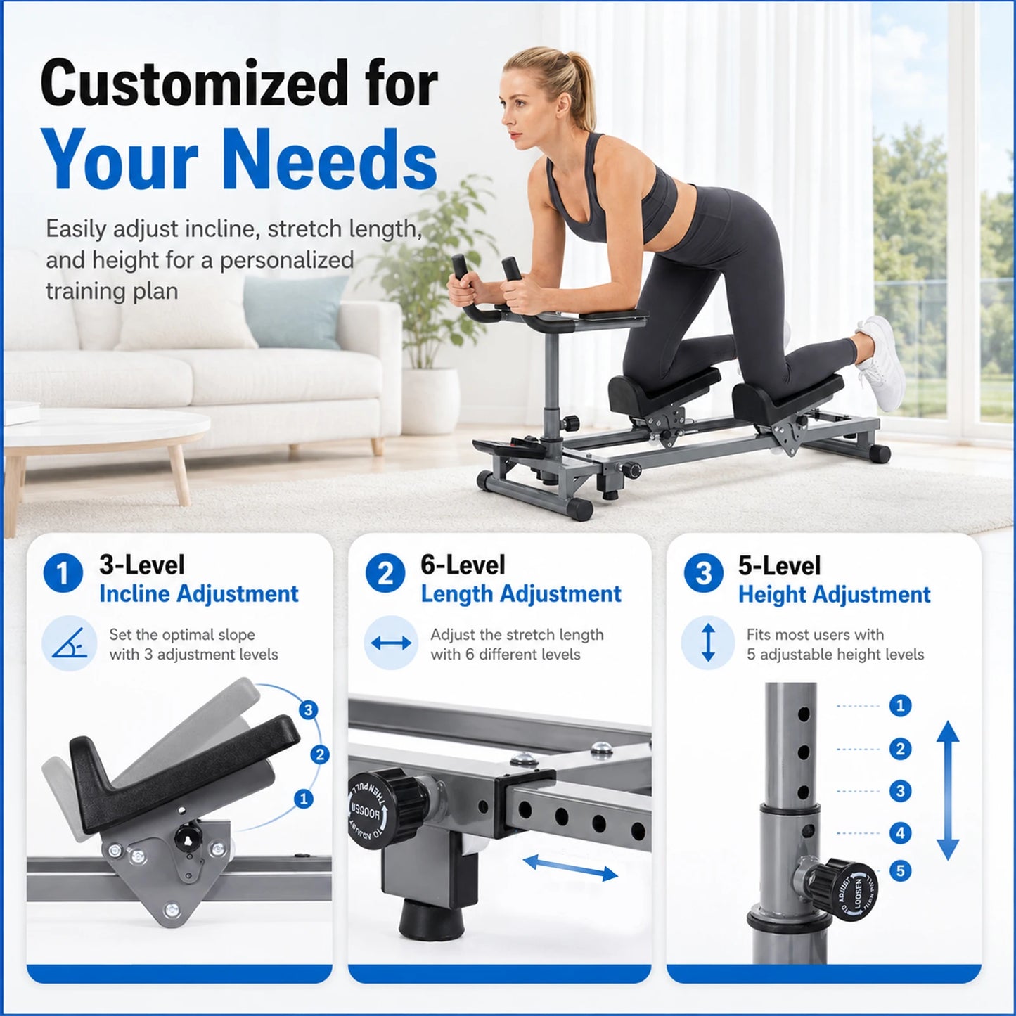 Primal Crawl & Spine Twist and Stretch Trainer – Full Body Low-Impact Cardio Machine with Adjustable Hand Grips, Knee Support & Steel Frame, Home Gym Equipment