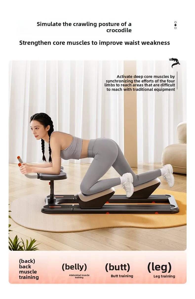 Silent Crawling Machine for Waist Slim, Home Indoor Core Ab Workout Trainer, Multi-Functional Crocodile SitUps Fitness Equipment