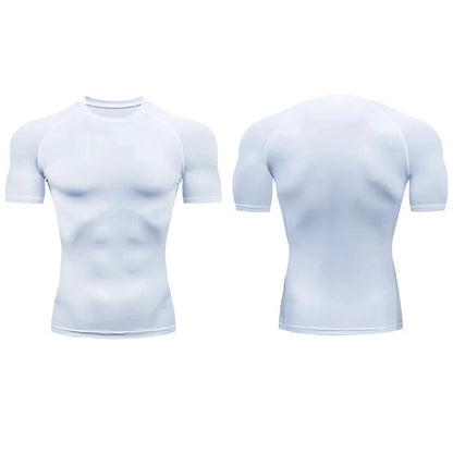 Men's Compression T-Shirt Summer Sportswear Running T shirt Elastic Quick Dry Sport Tops Tee Athletic Gym Workout T Shirts Men