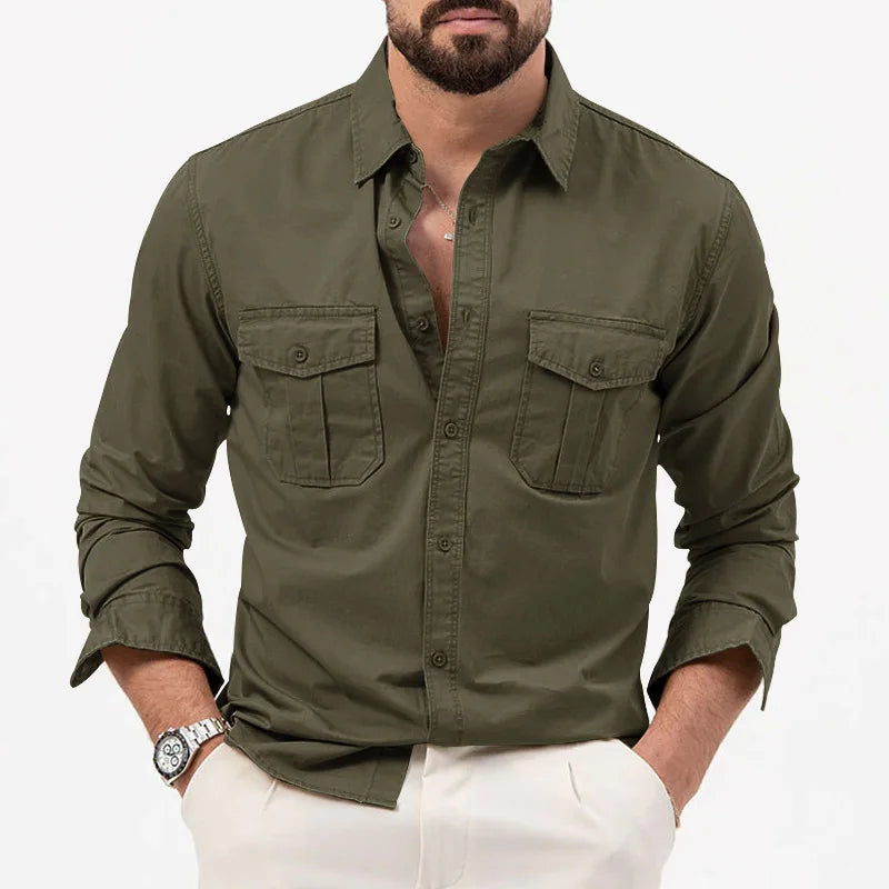 Men Shirt Mens Business Casual Shirts 2026 New Arrival Men Famous Brand Clothing Army Green Long Sleeve Camisa Masculina