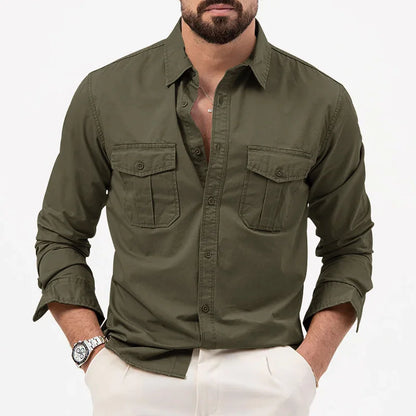 Men Shirt Mens Business Casual Shirts 2026 New Arrival Men Famous Brand Clothing Army Green Long Sleeve Camisa Masculina
