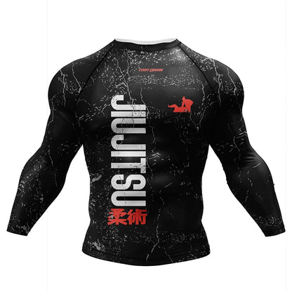 New Kimono Jiu Jitsu Rashguard for Men MMA T-Shirt+Pant 4Pcs/Set Muay Thai Shorts BJJ Rash Guard Gym Boxing Jerseys Sportswear