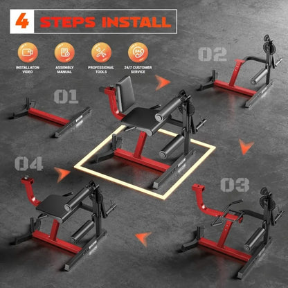 Adjustable Plate Loaded Leg Extension and Curl Machine 4 in 1 Home Gym for Lower Body Workout with Exercise Bench