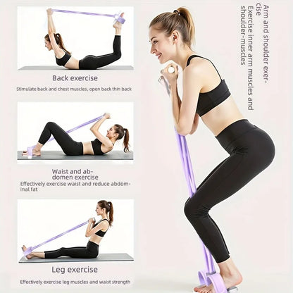 4-Tube Pedal Resistance Band Multifunction Tension Rope Elastic Yoga Puller Home Gym Body Stretching Trainer Workout Equipment