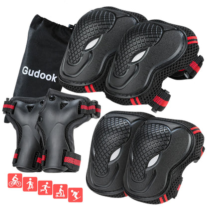 Youth & Kids Knee Pads Elbow Pads with Wrist Guards Protective Set for Biking, Cycling, Inline Roller Skating and Multi-Sports