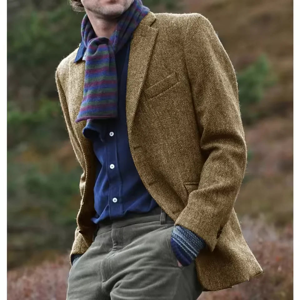 Mens Clothing Men's Coat Herringbone Jacket Slim Design Single Breasted Casual Comfortable Work Wear Men's Autumn Jackets Man