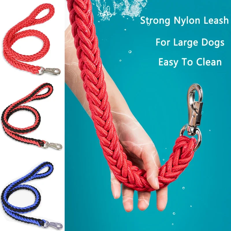 4.5ft Heavy Duty Large Dog Leash Durable Nylon Braided Lead for Small Medium Big Dogs Walking Hunting Camping Pet Accessories