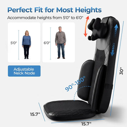 Portable Full Body Massage Chair Pad Shiatsu Kneading Seat with Heat And Compression for Neck Back Shoulder UL Adapter Included Shiatsu Neck Back Massager with Heat, Adjustable Massage Chair Pad Back Support Massage Seat Cush