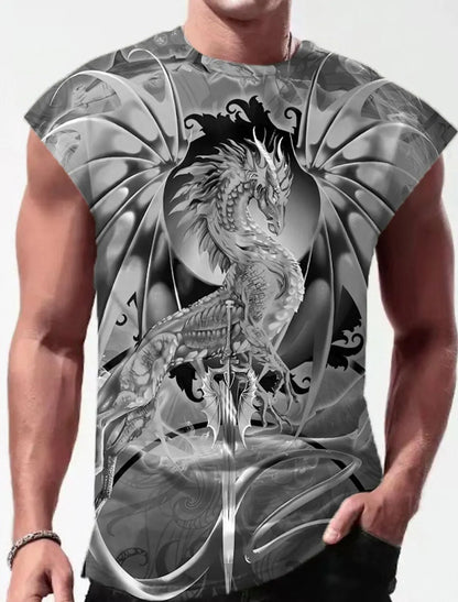 Outdoor Sacred Beast Phoenix Print Sports Quick Dry Sleeveless Breathable Vest Men's Clothing Fashion Four Seasons Y2K Fnaf Gym