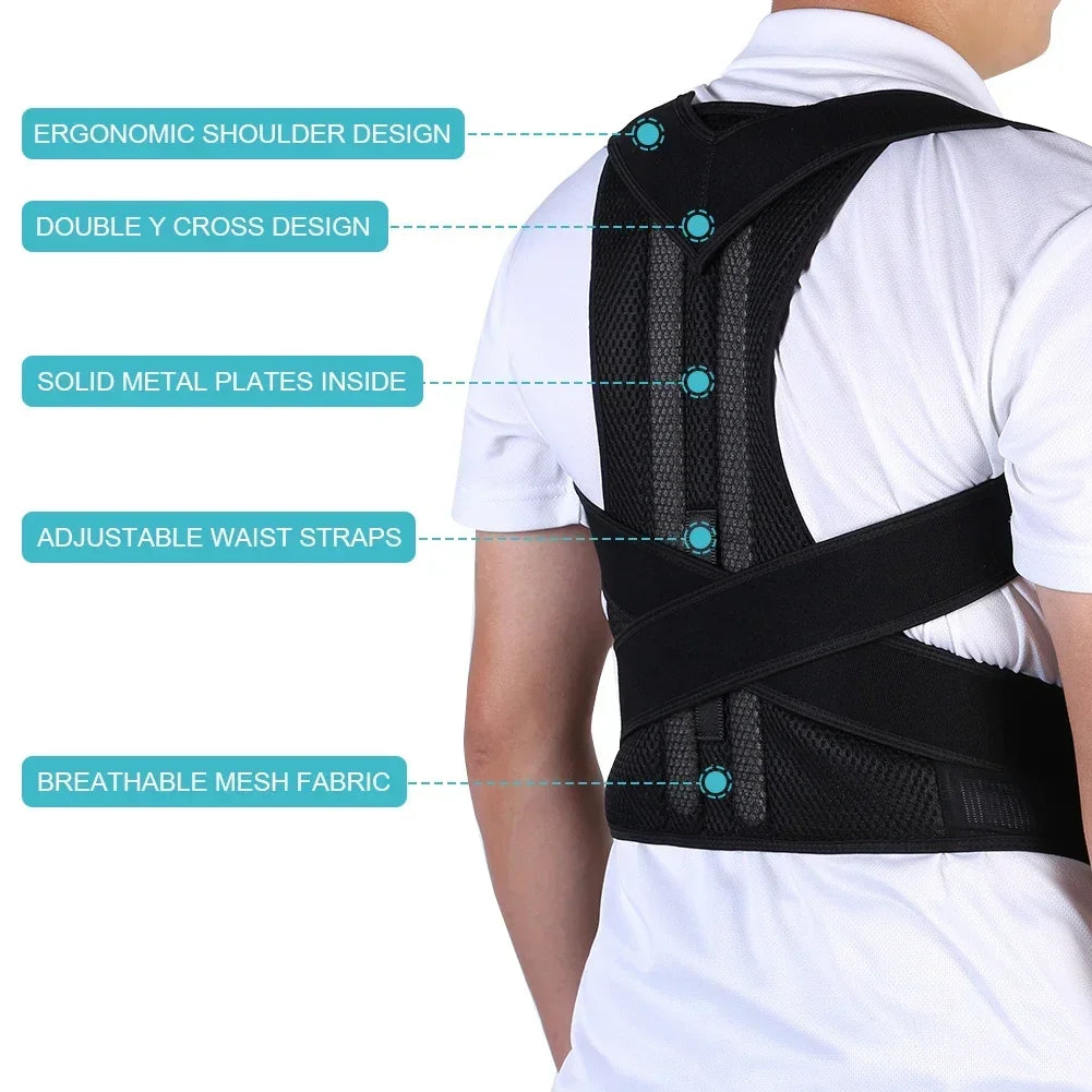 Back Posture Brace Clavicle Support, Stop Slouching And Hunching, Adjustable Back Trainer Unisex, Order A Size Up