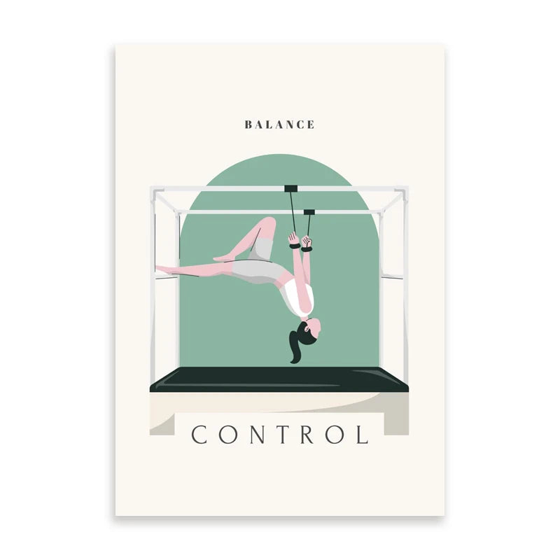 Yoga Asana Line Art Prints Pilates Teaching Posters Modern Minimalist Yoga Poses Canvas Painting Pilates Studio Wall Decor