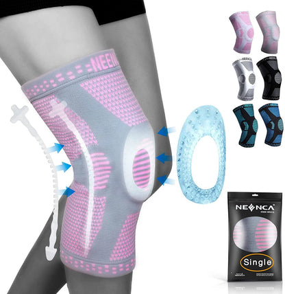 NEENCA Copper Knee Brace Knee Support with Patella Gel Pad &Side Stabilizers for Knee Pain Sport Arthritis ACL Joint Pain Relief