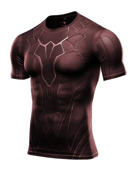 New Men's Running Shirt Bottom Tops Athletic Casual Breathable Moisture Wicking T-Shirt Gym Workout Soft Short Sleeve Sportswear