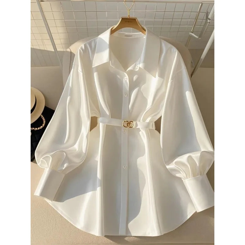 Women's Clothing Early Autumn White Blouses New French High-end Shirts Luxury Design White Shirts Tops Light Mature Style
