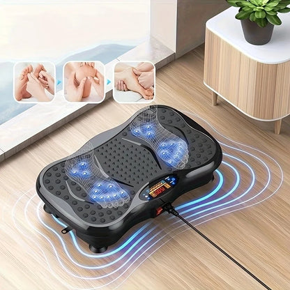 Exercise Machine with Resistance Bands Compact Vibration Platform for Full-Body Workout Home Office Gym USB Powered No Battery