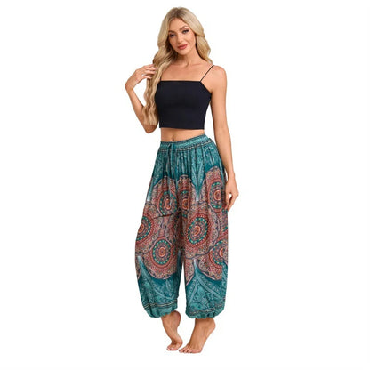 Boho Yoga Pants Women Hippie Harem Printed Dyeing High Waisted Wear Pantalone De Mujer Cintura Alta Calca Feminina Beach
