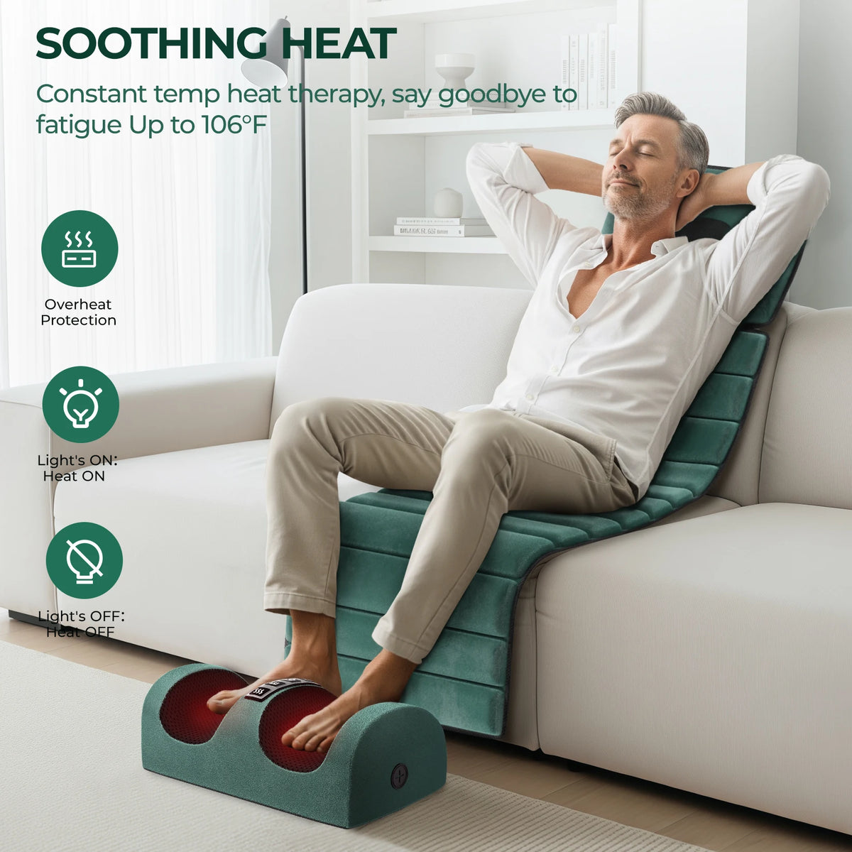 Full Body Massage Mat with Heat, Detachable Massager Pad for Deep Tissue Pain Relief, 10 Vibrating Motors for Relaxation at Home or Office
