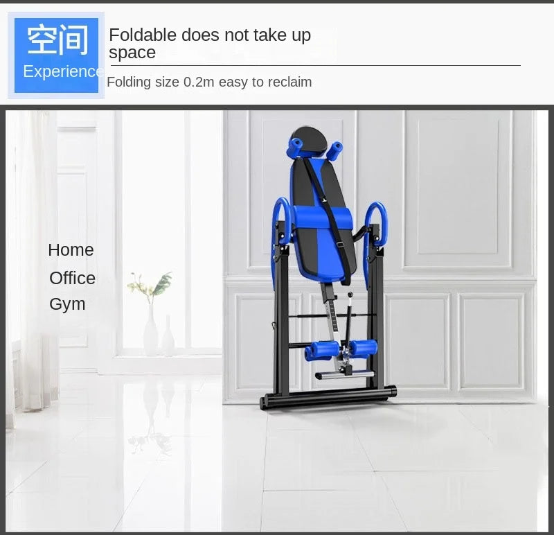 Heavy Duty Inversion Table with Headrest & Adjustable Protective Belt Back Stretcher Machine for Pain Relief Therapy