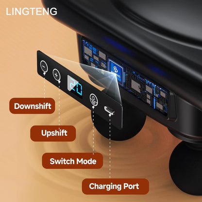 LINGTENG Massage Gun Deep Tissue, 6‑Heads Muscle Massager, Back Massager, Handheld Percussion Massage Tool, 9‑Speed Levels & 4 Modes, Christmas & Birthday Gift for Adults
