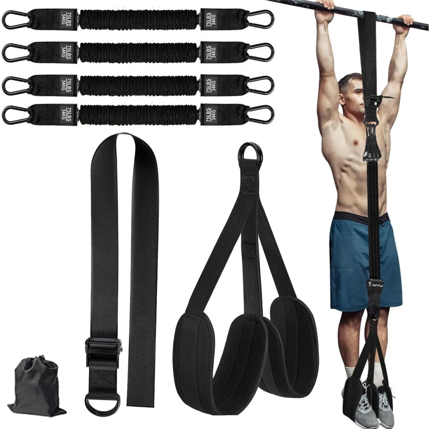 Pull Up Assistance Bands, Heavy Duty Resistance Band for Pull Up,Knee Rest, Bands for Pull Up Assist for Strength Training