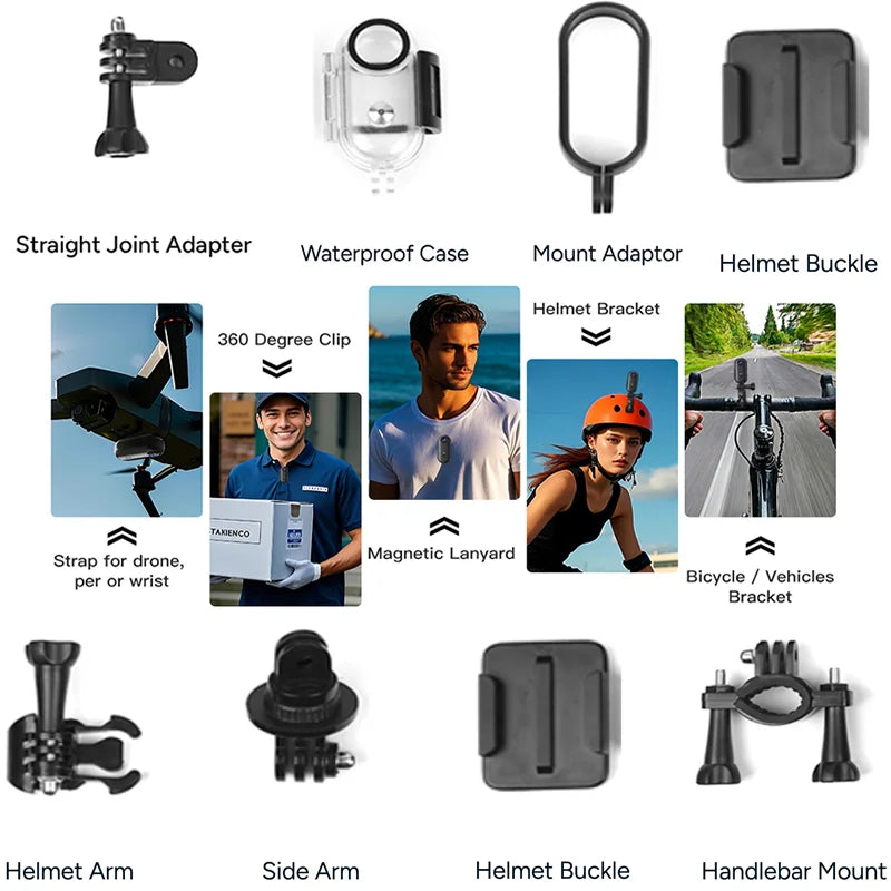 Accessories Kit for Action Camera of H88 Accessory Quick Release Buckle Tripod Mounts Sticker  Cycling Driving Helmet Waterproof