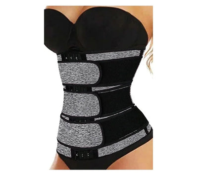 Women Waist Trimmer Triple Belts Waist Trainer Shapewear Tummy Control Slimming Fat Burning Body Shaper Compression Sheath Belts