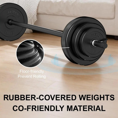 RELIFE Adjustable Barbell Set Total Weight Set for Lifting, 45 LB Weight Bar Set with Adjustable Free Weights for Workout