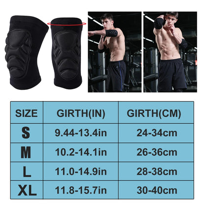 1Pair Premium Knee & Elbow Pads - Thick EVA Foam Protection for Sports & Work - Anti-Slip Design for Basketball/Volleyball/Work