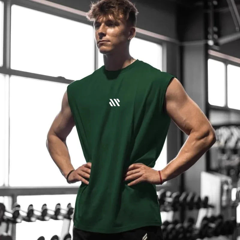 Men's Sleeveless Sports Shirt, Gym Fitness, Running, Quick Drying Vest, Breathable, Loose, Training, Summer Men's Wear