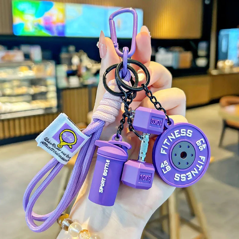 Fitness Keychain for Gym Lovers Premium Gift Sports Enthusiasts Accessories for Workout Bags Water Bottles D-shaped Buckle