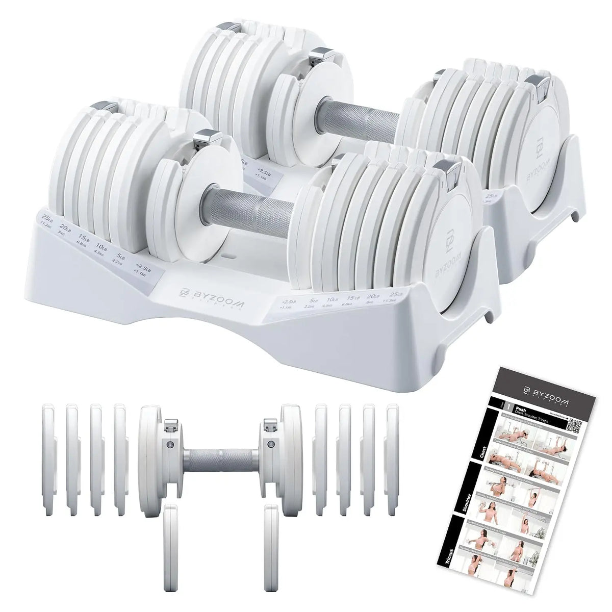 Pure Series Adjustable Dumbbell - 12.5/25/27.5/50/55/75lb - ONE UNIT OR PAIR(check QTY before purchase) - 5-in-1/, Custom