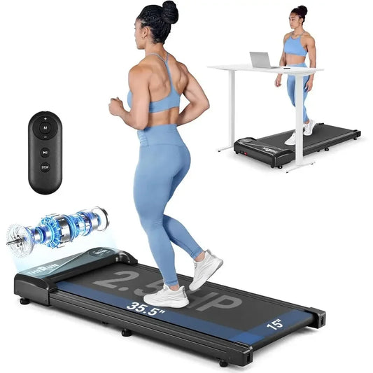 Compact Under-Desk Walking Pad, Portable Mini Treadmill for Home or Office, 2.5HP Motor, Supports Up to 265 lbs, Remote Control