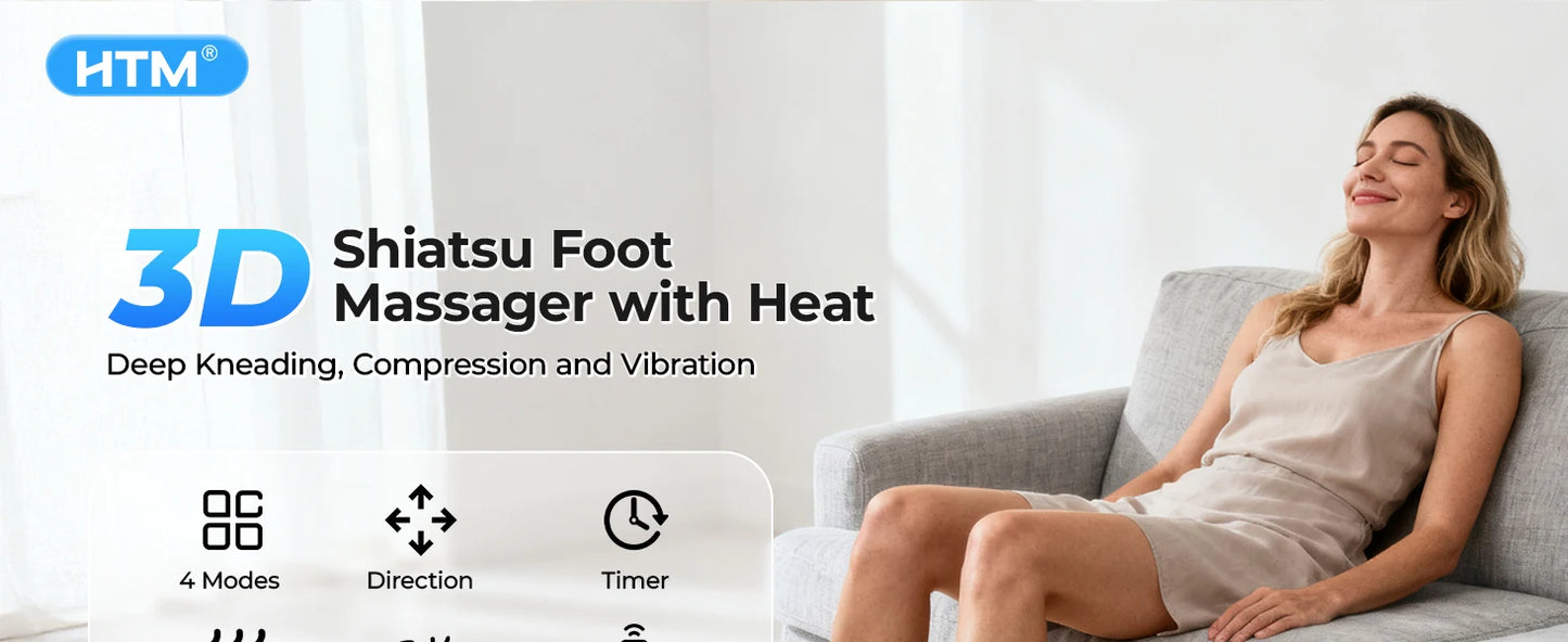 Shiatsu Foot Massager Calf Massage Machine Airbag Heated Vibration 3 Levels Detachable Kneading Massager Tired Relief Home Spa