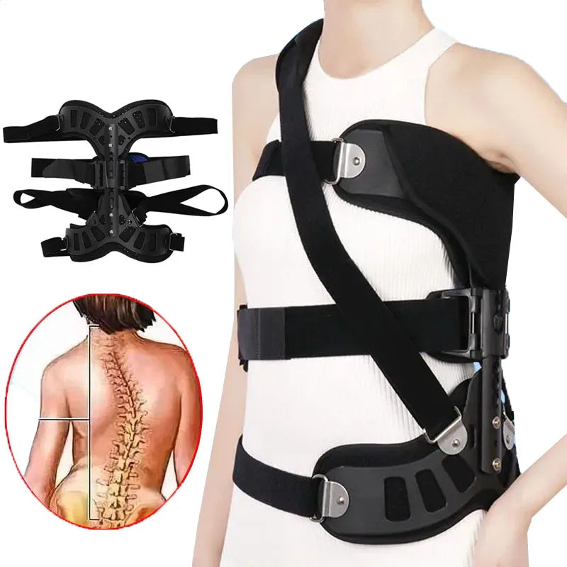 1Set Fixed Spinal Brace Aluminium Alloy Breathable Fixed Spinal Straightener Brace for Children Adults Scoliosis Correcting Brac