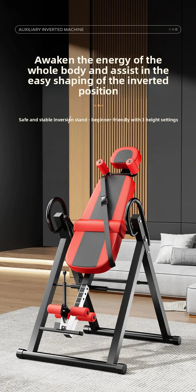 Home Inversion Table: Safe Stretching & Inversion, Body Hanging Device, Indoor Fitness Stretcher & Exerciser